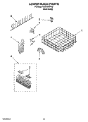 LOWER RACK PARTS Diagram and Parts List for KUDT03FTPA3  KitchenAid Dishwasher