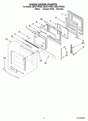 OVEN DOOR PARTS Diagram and Parts List for GBS277PRQ03  Whirlpool Wall Oven