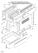 DOOR AND DRAWER Diagram and Parts List for GW395LEGB3  Whirlpool Range