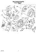 BULKHEAD PARTS, OPTIONAL PARTS (NOT INCLUDED) Diagram and Parts List for CEDS984RQ1  Crosley Dryer