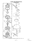 PUMP AND MOTOR Diagram and Parts List for WU3000V0  Roper Dishwasher