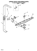 UPPER WASH AND RINSE PARTS Diagram and Parts List for DU1148XTPB3  Whirlpool Dishwasher