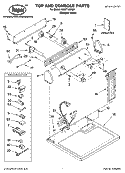 TOP AND CONSOLE PARTS Diagram and Parts List for RGS7745RQ0  Roper Dryer