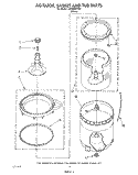 AGITATOR, BASKET, AND TUB Diagram and Parts List for LA3400XTW0  Whirlpool Washer