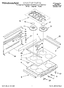 COOKTOP Diagram and Parts List for KGRT507FAL0  KitchenAid Range