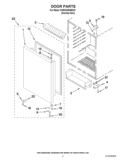DOOR PARTS Diagram and Parts List for KURO24RSBX03  KitchenAid Refrigerator