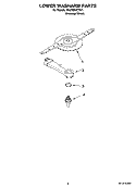 LOWER WASHARM PARTS Diagram and Parts List for 7GU3600XTSY1  Whirlpool Dishwasher