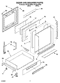 DOOR AND DRAWER PARTS Diagram and Parts List for YGY398LXPQ00  Whirlpool Range