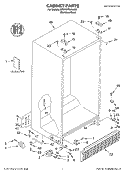 CABINET PARTS Diagram and Parts List for BRS70YRANA00  Whirlpool Refrigerator
