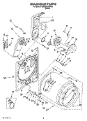 BULKHEAD PARTS, OPTIONAL PARTS (NOT INCLUDED) Diagram and Parts List for 3ZAED4475TQ0  Admiral Dryer