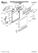 FRAME AND CONSOLE PARTS Diagram and Parts List for DU850SWPU1  Whirlpool Dishwasher