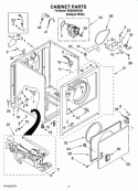 CABINET PARTS Diagram and Parts List for WGD5590VQ0  Whirlpool Dryer