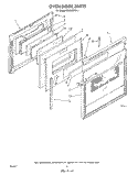 OVEN DOOR Diagram and Parts List for RB265PXV1  Whirlpool Wall Oven