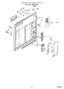 INNER DOOR Diagram and Parts List for RUD1000DB3  Roper Dishwasher