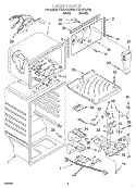 LINER Diagram and Parts List for ET21UKXJW00  Whirlpool Refrigerator