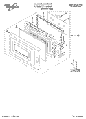 DOOR, LITERATURE Diagram and Parts List for MT1100SHQ0  Whirlpool Microwave