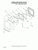LOWER OVEN DOOR PARTS Diagram and Parts List for RBD307PVB02  Whirlpool Wall Oven
