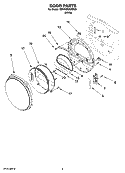 DOOR PARTS, OPTIONAL PARTS (NOT INCLUDED) Diagram and Parts List for 7MWGD8300SW0  Whirlpool Dryer