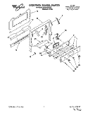 CONTROL PANEL Diagram and Parts List for SF365BEYQ6  Whirlpool Range