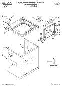 TOP AND CABINET PARTS Diagram and Parts List for GSW9800PW0  Whirlpool Washer
