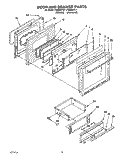 OVEN DOOR AND DRAWER Diagram and Parts List for FGS395YW1  Roper Range