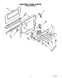 CONTROL PANEL Diagram and Parts List for FGS385YW0  Roper Range