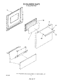 OVEN DOOR Diagram and Parts List for FEP210VW1  Roper Range
