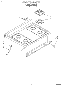 COOKTOP Diagram and Parts List for SF365BEYQ3  Whirlpool Range