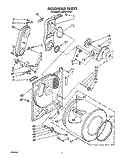 BULKHEAD Diagram and Parts List for LG9101XTW1  Whirlpool Dryer