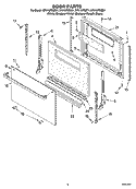 DOOR PARTS, MISCELLANEOUS PARTS Diagram and Parts List for SF315PEMQ1  Whirlpool Range