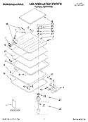 LID AND LATCH, LITERATURE Diagram and Parts List for KIDS01EKSS0  KitchenAid Dishwasher