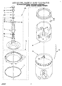 AGITATOR, BASKET AND TUB Diagram and Parts List for CAP2772BN1  Whirlpool Washer