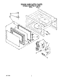 DOOR AND LATCH Diagram and Parts List for MT6120XYB2  Whirlpool Microwave