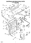 CONTROLS AND REAR PANEL PARTS Diagram and Parts List for 7MLSR7103PQ1  Whirlpool Washer