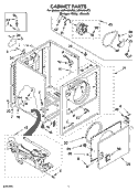 CABINET PARTS Diagram and Parts List for LGR4634JQ3  Whirlpool Dryer