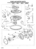 PUMP AND MOTOR PARTS Diagram and Parts List for DUL300XTLS2  Whirlpool Dishwasher