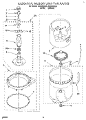 AGITATOR, BASKET AND TUB Diagram and Parts List for RAX5133AW1  Roper Washer