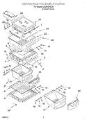 REFRIGERATOR SHELF Diagram and Parts List for KSRS25IHBU00  KitchenAid Refrigerator