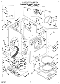 CABINET Diagram and Parts List for RGL4634BL1  Roper Dryer