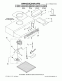 RANGE HOOD PARTS Diagram and Parts List for UXT4230AAQ0  Whirlpool Range Hood