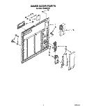 INNER DOOR Diagram and Parts List for DU8530XX1  Whirlpool Dishwasher