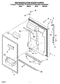 REFRIGERATOR DOOR PARTS Diagram and Parts List for GT1NHWXPS00  Whirlpool Refrigerator
