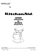 SECTION Diagram and Parts List for KP2670  KitchenAid Mixer