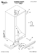 CABINET PARTS Diagram and Parts List for EV150NXMQ02  Whirlpool Freezer