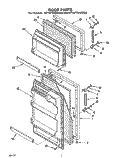 DOOR Diagram and Parts List for RT14FCLWW00  Roper Refrigerator
