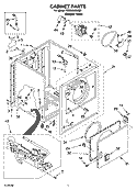 CABINET PARTS Diagram and Parts List for CGDX463MQ1  Crosley Dryer