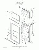 DOOR PARTS Diagram and Parts List for IK8TXCWFXW00  Whirlpool Refrigerator