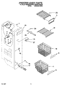 FREEZER LINER PARTS Diagram and Parts List for 6GD25DCXHS08  Whirlpool Refrigerator