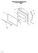 FREEZER DOOR Diagram and Parts List for RT18HDXKQ02  Roper Refrigerator