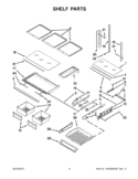 SHELF PARTS Diagram and Parts List for KFIS20XVMS11  KitchenAid Refrigerator